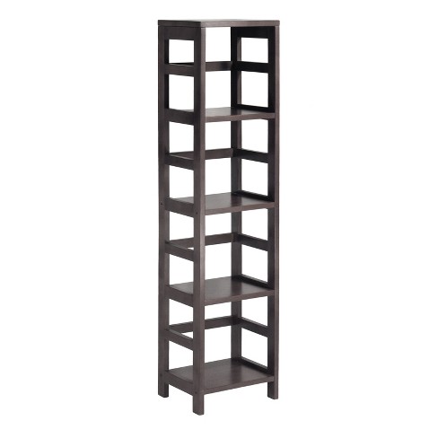 55 4 Section Narrow Bookshelf Espresso Winsome Target