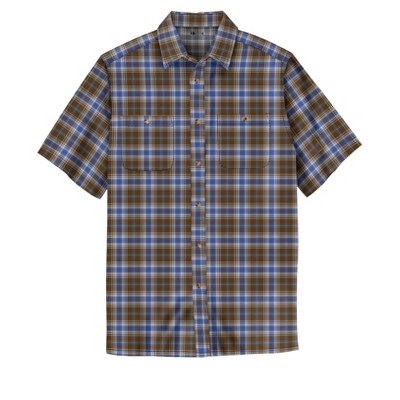 KingSize Short-Sleeve Plaid Sport Shirt