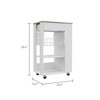 NicBex Mobile Kitchen Island Cart Morden Kitchen Carts on Wheels with Storage, 2 Open Shelves, 1 Rack, and 1 Drawer for Kitchen - 2 of 4
