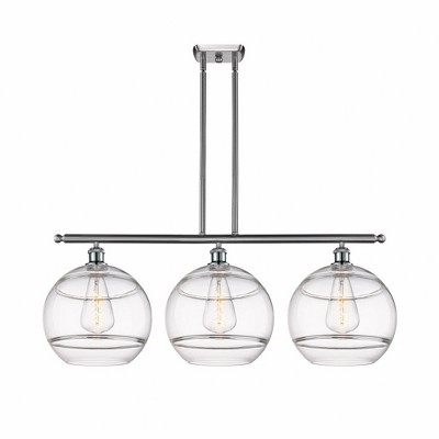 Rochester - 3 Light Stem Hung Island In Industrial Style-13.88 Inches Tall and 38.5 Inches Wide