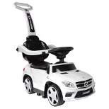 Best Ride On Cars Toddler 4-in-1 Mercedes Push Car Stroller Ride-On Toy with Horn Sounds, LED Lights, and Removable Handle