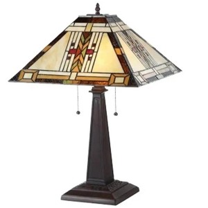 Chloe Lighting Tiffany-style 2 Light Mission Table Lamp 16" Shade - 1 of 2