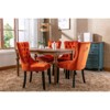 Okak Farmhouse Upholstered Dining Chairs Set of 2, Solid Wood Leg Nailhead Trim, Comfy Velvet Tufted Accent Side Chairs for Dining Table - 2 of 4