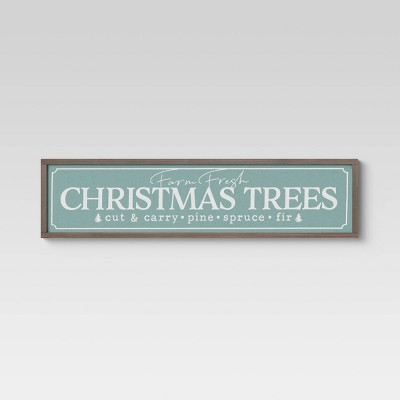 40" x 10" Christmas Trees Framed Wall Canvas Alpine Green - Threshold™