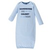 Hudson Baby Infant Boys Cotton Long-Sleeve Gowns 4pk, Handsome Fella, 0-6 Months - 4 of 4
