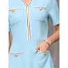 INSPIRE CHIC Women's Tweed Trim Pockets V Neck Short Sleeve A-Line Midi Dresses - 4 of 4