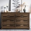 Farmhouse 8 Drawer Dresser for Bedroom, Rustic Chest of Drawers, Large Storage Organizer for Closet, Living Room, Hallway - 2 of 4