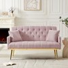 NicBex Teddy Fabric Loveseat Sofa Modern Upholstered Loveseat Couch with Metal Legs Small Tufted Sofa Couch for Bedroom,Living Room - 2 of 4