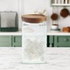 Unique Bargains Durable Flower Pattern Decorative Glass Jar with Lid 1 Pc - 2 of 4