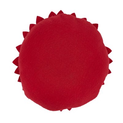 Red and White Round Felt Flower Throw Pillow