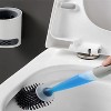 Attop Toilet Brush Holder Set Silicone Toilet Brush with Refillable Handle Dispenser Bathroom Scrubber Cleaner Toilet Brush - 3 of 4
