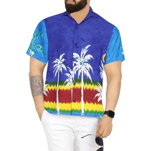 LA LEELA Men's Hawaiian Short Sleeve Button Down Shirt Mens Casual Shirts Holiday Tropical Beach Summer Party Shirts for Men Funny - 1 of 4
