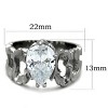 Slickblue Women's Polished Stainless Steel Teardrop CZ Ring with Clear Stone, Solitaire Style, size 5–10 - 2 of 4