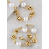 Anna-Kaci 18K Gold Plated Pearl Link Bracelet - Stainless Steel Pearl Bead Chain Bracelet Boho Chic Jewelry for Valentine's Day Birthdays - 4 of 4