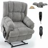 Chenille Dual Motor Power Lift Recliner Chair, 350 LBS Capacity, Infinite Position, Massage & Lumbar Heating, Electric Recliner with Remote Control - 2 of 4