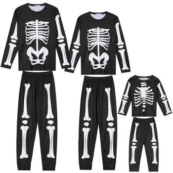 cheibear Halloween Long Sleeve Family Matching Sleepwear Party Cosplay Pajama Set Black