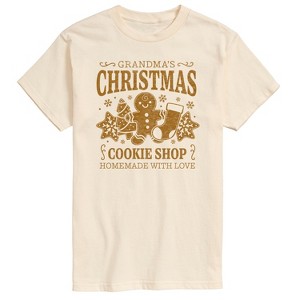 Men's Instant Message Grandmas Cookie Shop Short Sleeve Graphic T-Shirt - Cream - 1X Big and Tall - 1 of 3