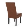 Christopher Knight Home Set of 4 Pertica Faux Leather Upholstered TStitch Dining Chairs Cognac Brown/Espresso - 3 of 4