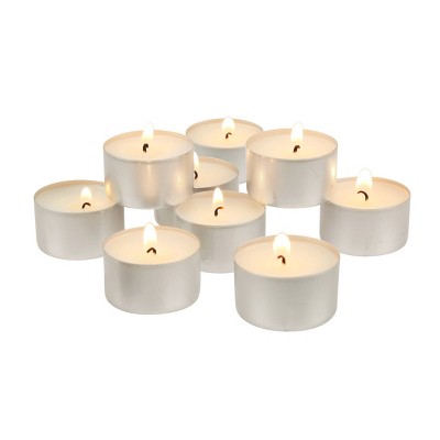 Tagltd Unscented Metal Cup Tea Light Candles 50 Pack Burn Time 8hr For Home  Decor Parties Wedding Events Outdoor Indoor : Target