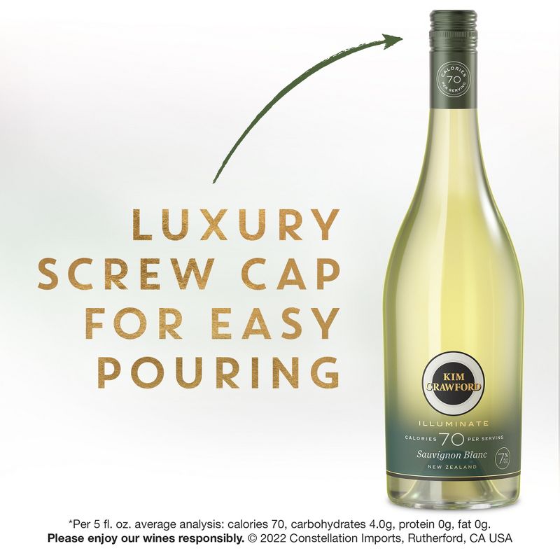 Kim Crawford Illuminate Low-Cal Sauvignon Blanc White Wine - 750ml Bottle, 3 of 15