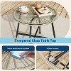 3 Pieces Outdoor Acapulco Chair Patio Bistro Set with Glass Top Table, Modern Patio Conversation Chairs Set of 2 for Balcony, Garden, Backyard - 3 of 4