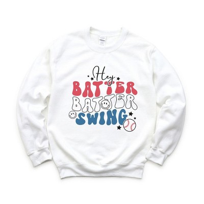 Simply Sage Market Women's Graphic Sweatshirt Batter Batter Red White Blue