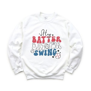 Simply Sage Market Women's Graphic Sweatshirt Batter Batter Red White Blue - 1 of 4
