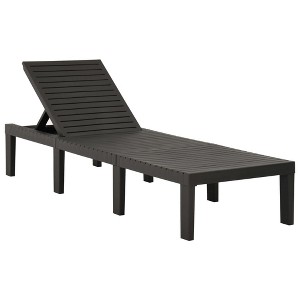 vidaXL Sun Lounger Plastic Anthracite - 1 of 4