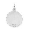Black Bow Jewelry Sterling Silver, Sarah Collection 15mm Brocaded Disc Initial H Pendant - 3 of 4