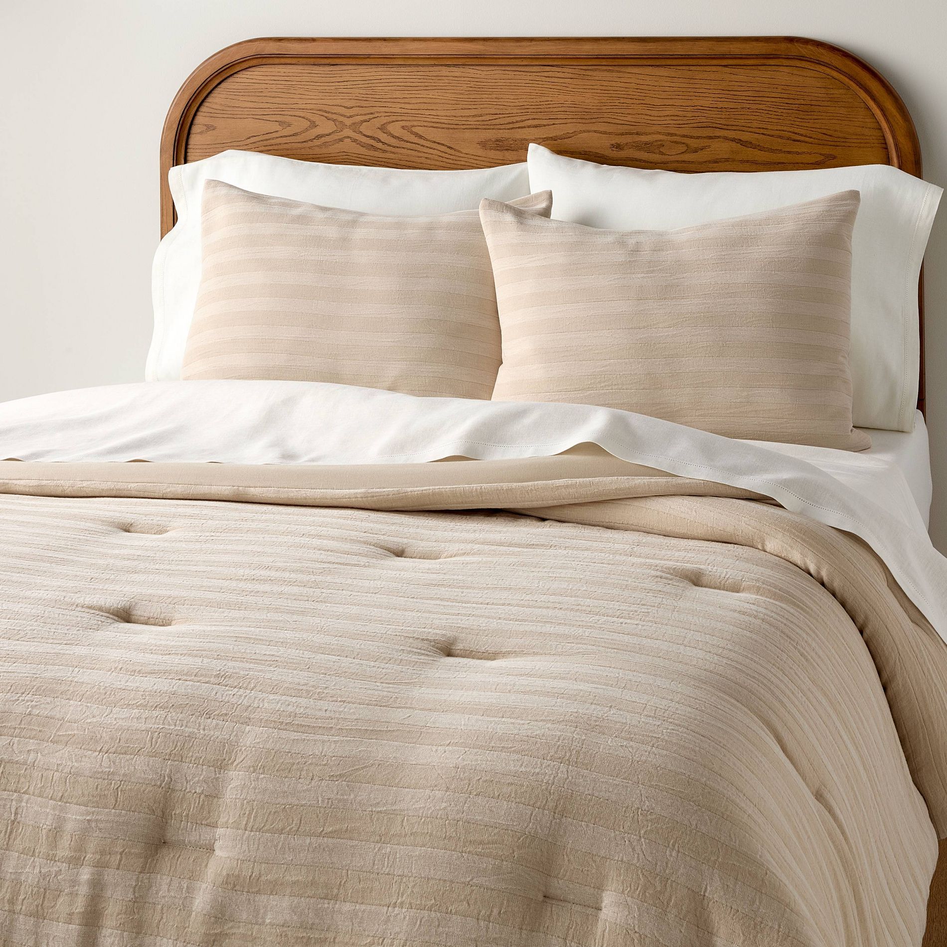 3pc King Tonal Stripe Comforter Set Tan - Hearth & Hand™ with Magnolia