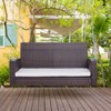 Outsunny 2-Person Wicker Hanging Porch Swing Bench Outdoor Chair with Cushions - 3 of 4