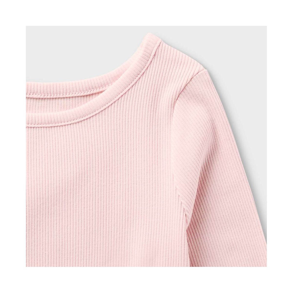 Baby and Toddler Girls' Solid Ribbed Scallop Hem Long Sleeve T-Shirt - Cat & Jack™ - thumbnail 6