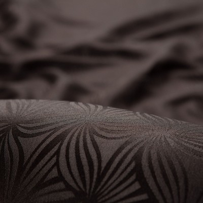 Brown Embossed Polyester Room-Darkening Tab Top Curtain Panels, 52 x 108 Inches