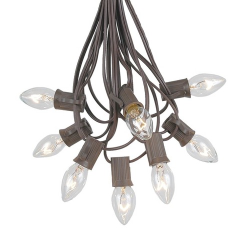 Novelty Lights 25 Feet C7 Clear Christmas String Light Set, Vintage Holiday  Hanging Light Set, Black Wire : Target