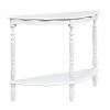 FURNIinspire Console Tables Circular Curved Half-Moon Console Table with Open Shelf, Wood Entryway Table for Living Room, White, 15"*42"*33.6" - 2 of 4