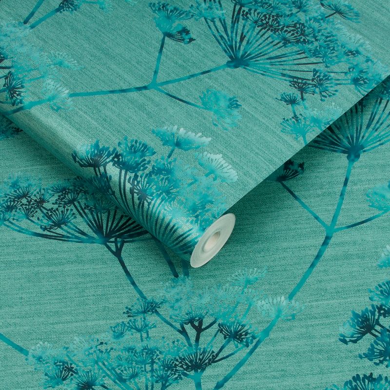 Hortus Teal Floral Paste the Wall Wallpaper, 3 of 5