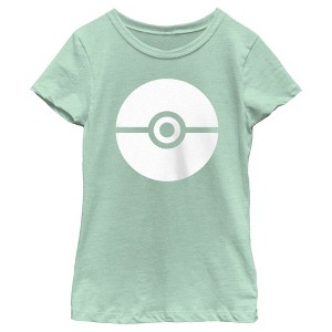 Girl's Pokemon Large Poke Ball T-Shirt - 1 of 4