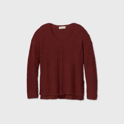 burgundy pullover sweater women's