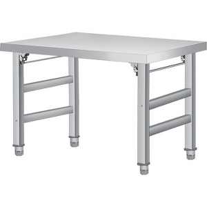 Stainless Steel Folding Table - 520 lb Commercial Folding Workbench with Adjustable Base and Legs for Home Kitchen Restaurant Garage Warehouse - 1 of 4