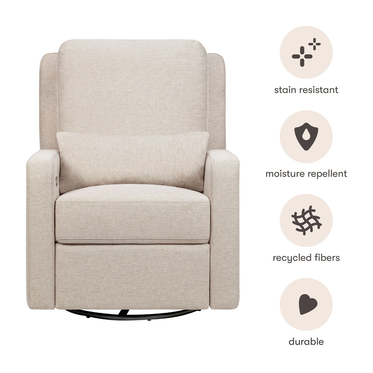 Babyletto Sigi Electronic Recliner and Swivel Glider with USB port - Performance Beach Eco-Weave - thumbnail 8
