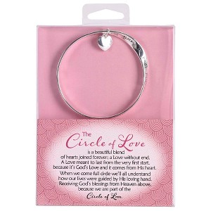 Dicksons Circle of Love Receiving God's Blessings Heart Charm Women's One Size Silver Plated Stainless Steel Everyday Mobius Twist Bangle Bracelet in - 1 of 4