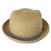 CTM Girl's Smiling Kitty Face Straw Sun Hat - 2 of 3