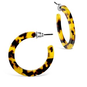 SHINE by Sterling Forever 1.25" Resin Hoop Earrings - 1 of 3