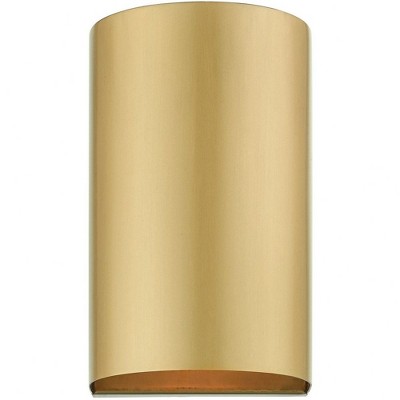 Satin Gold Handcrafted Steel Outdoor Wall Sconce
