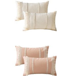 REGALWOVEN 4 Pcs Boho Modern Striped Decorative Throw Pillow Cover for Living Room Bed Sofa - 1 of 4