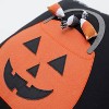18"x18" Trick or Treat Pumpkin Square Throw Pillow Black/Orange/White - Pillow Perfect: Indoor Decorative, Tassel Detail - 3 of 4