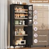 Tall Kitchen Pantry Cabinet with Glass Doors, Food Storage Cabinet with 4 Doors 5 Tier Adjustable Shelves for Kitchen,  Bathroom - 2 of 4