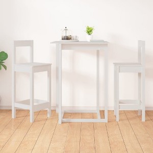 CLIHOME Farmhouse Bar Chairs,Solid Wood Kitchen Stools,Backless Counter Stools for Kitchen Island (Set of 2) - 1 of 4