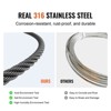 VEVOR Wire Rope Kit, 1/8" 500 ft 316 Stainless Steel Cable with Cutter and Gloves, 1600 lbs Breaking Strength, Black - 3 of 4