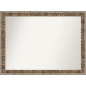 Amanti Art Farmhouse Brown Narrow Non-Beveled Wood Bathroom Wall Mirror - 1 of 4